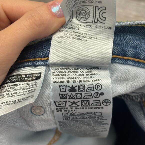 Levi's 550 Mid Wash Blue Mens 42x32 Red Tab Straight Relaxed Fit Denim Jeans EUC - Picture 5 of 12